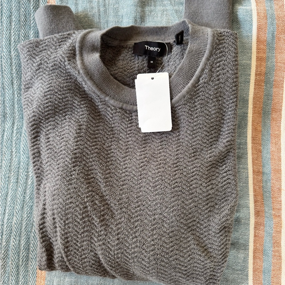 Theory Charcoal Crewneck Sweater for Men
